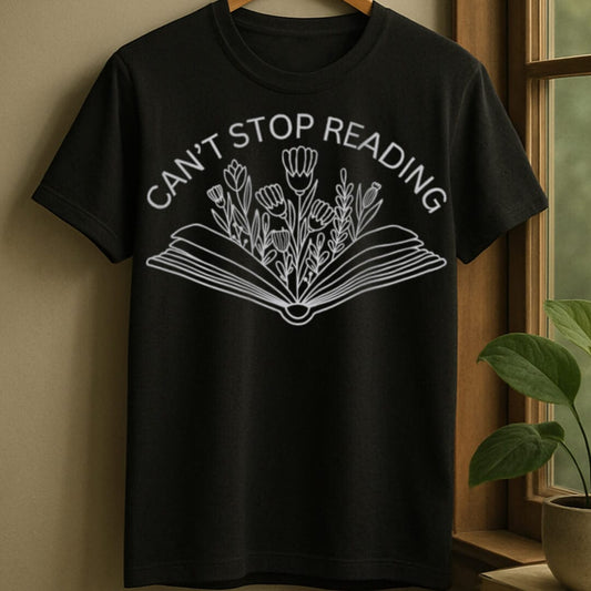Black / S Can't stop reading t-shirt