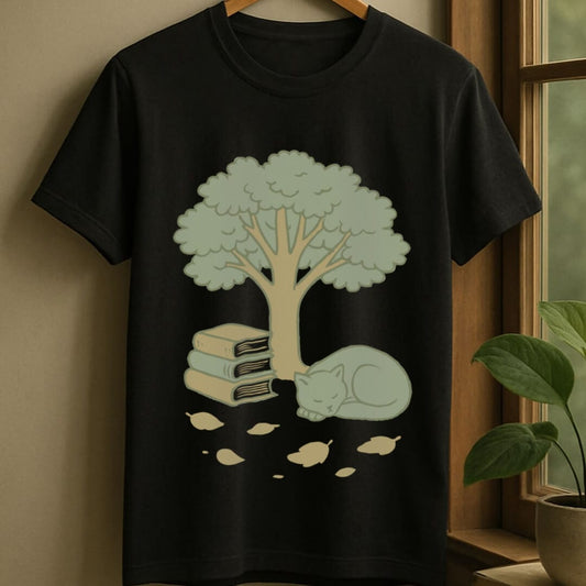 Black / S Cozy reading t-shirt