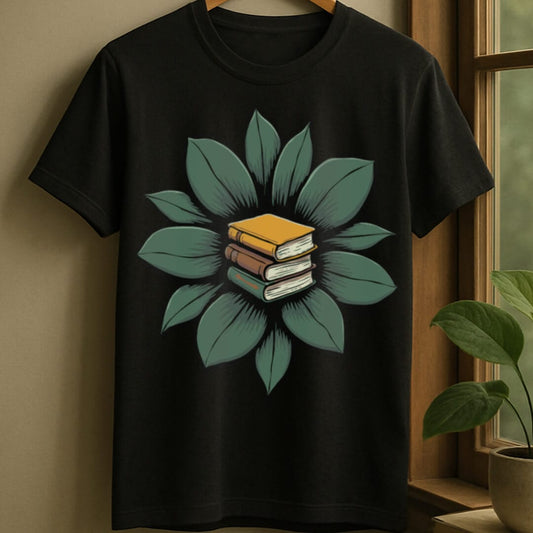Black / S Floral fantasy t-shirt