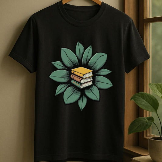 Black / S Floral fantasy t-shirt