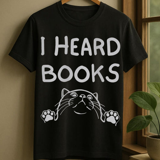 Black / S I heard books t-shirt