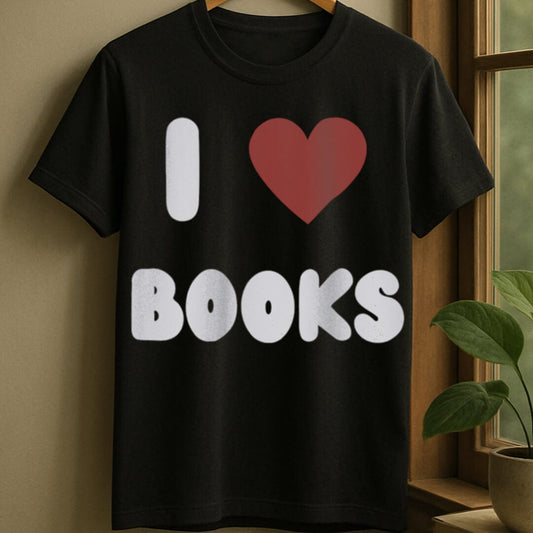 Black / S I love books t-shirt