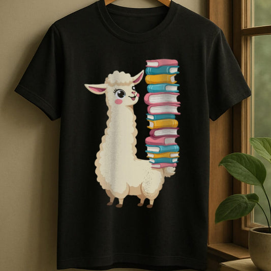 Black / S Llama library t-shirt