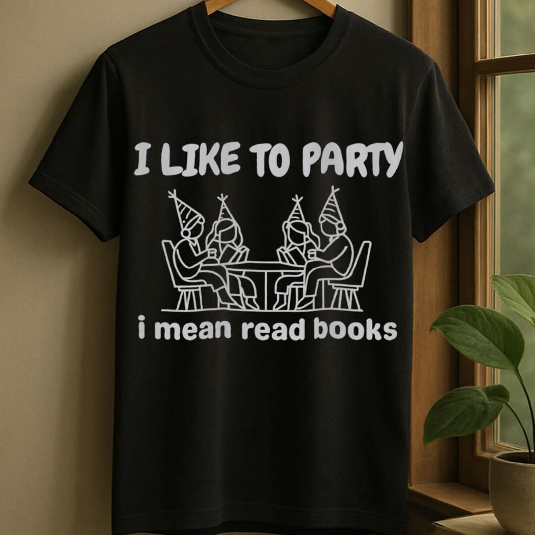 Black / S Party of booklovers t-shirt