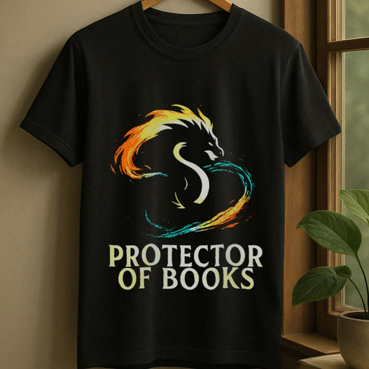 Black / S Protector of books t-shirt