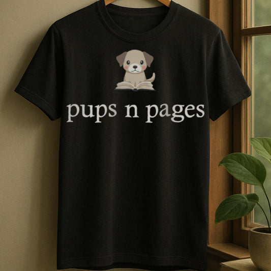 Black / S Pups and pages t-shirt