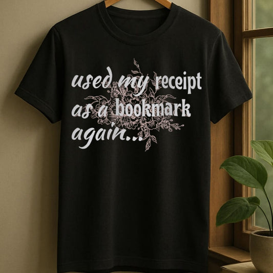 Black / S Receipt as bookmark t-shirt