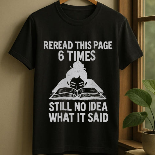 Black / S Reread words t-shirt
