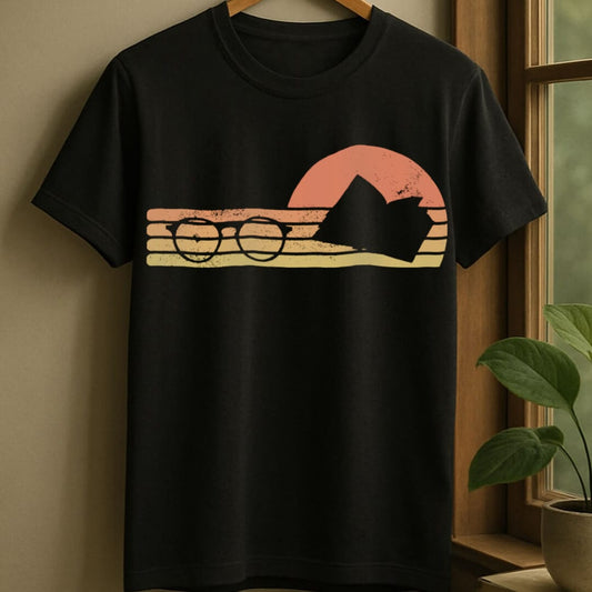 Black / S Retro sunset reader t-shirt