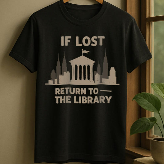 Black / S Return to library t-shirt