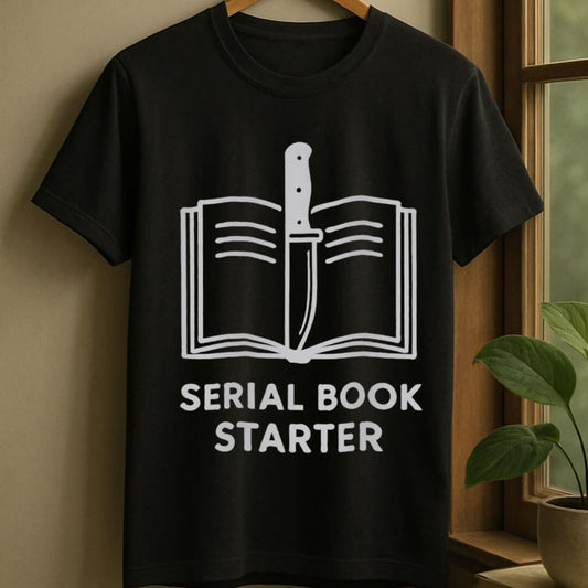 Black / S Serial book starter t-shirt