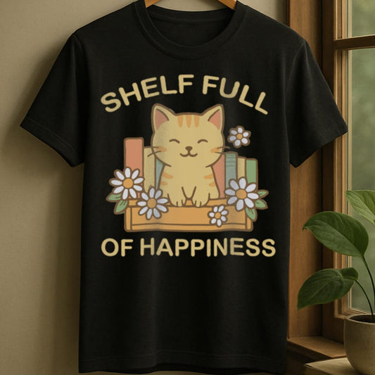 Black / S Shelf full of happiness t-shirt