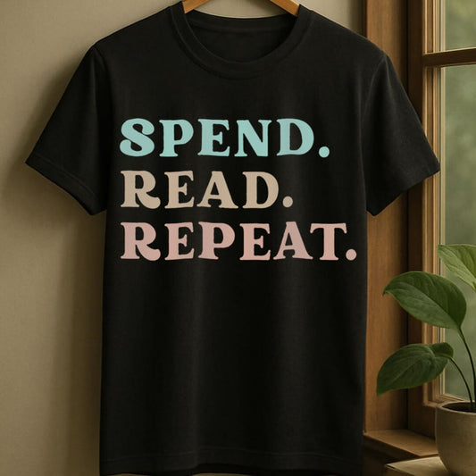 Black / S Spend read repeat t-shirt