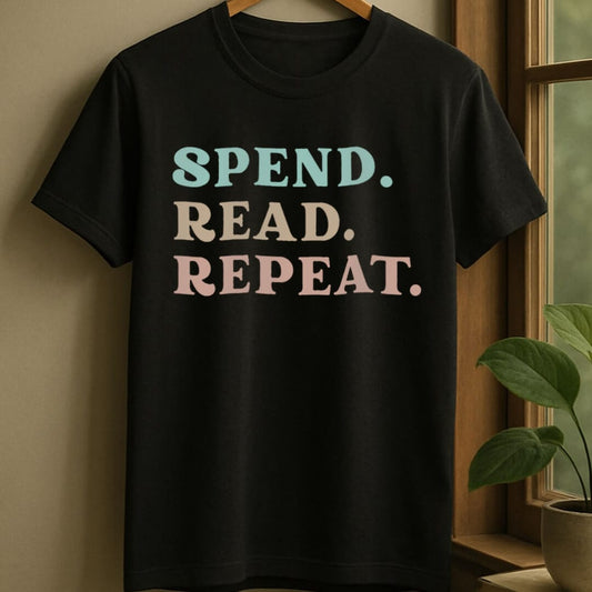 Black / S Spend read repeat t-shirt