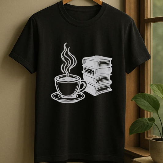 Black / S Tea and books t-shirt