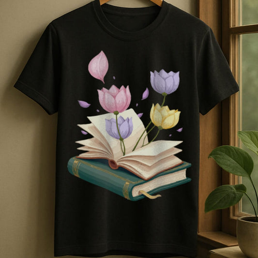 Black / S Vintage book t-shirt