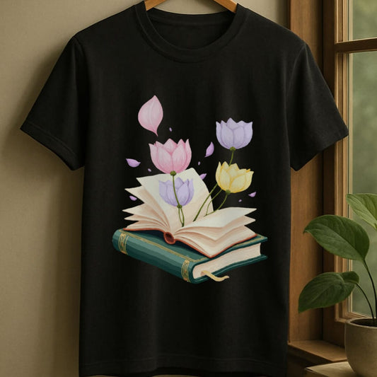 Black / S Vintage book t-shirt