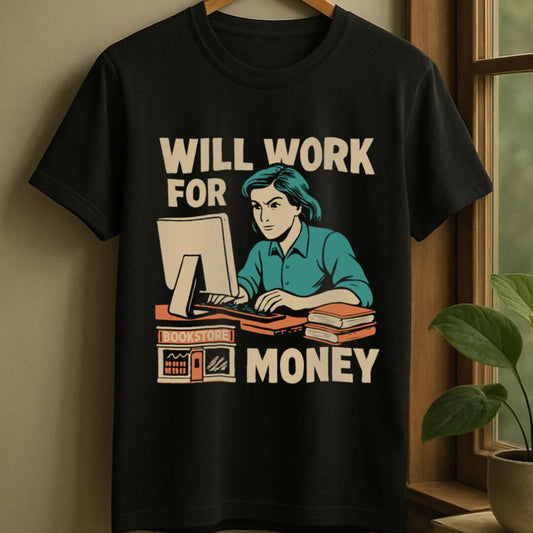 Black / S Working for books t-shirt