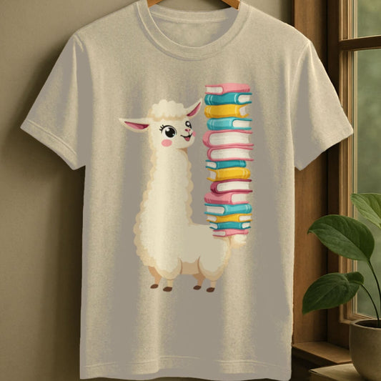 Llama library t-shirt