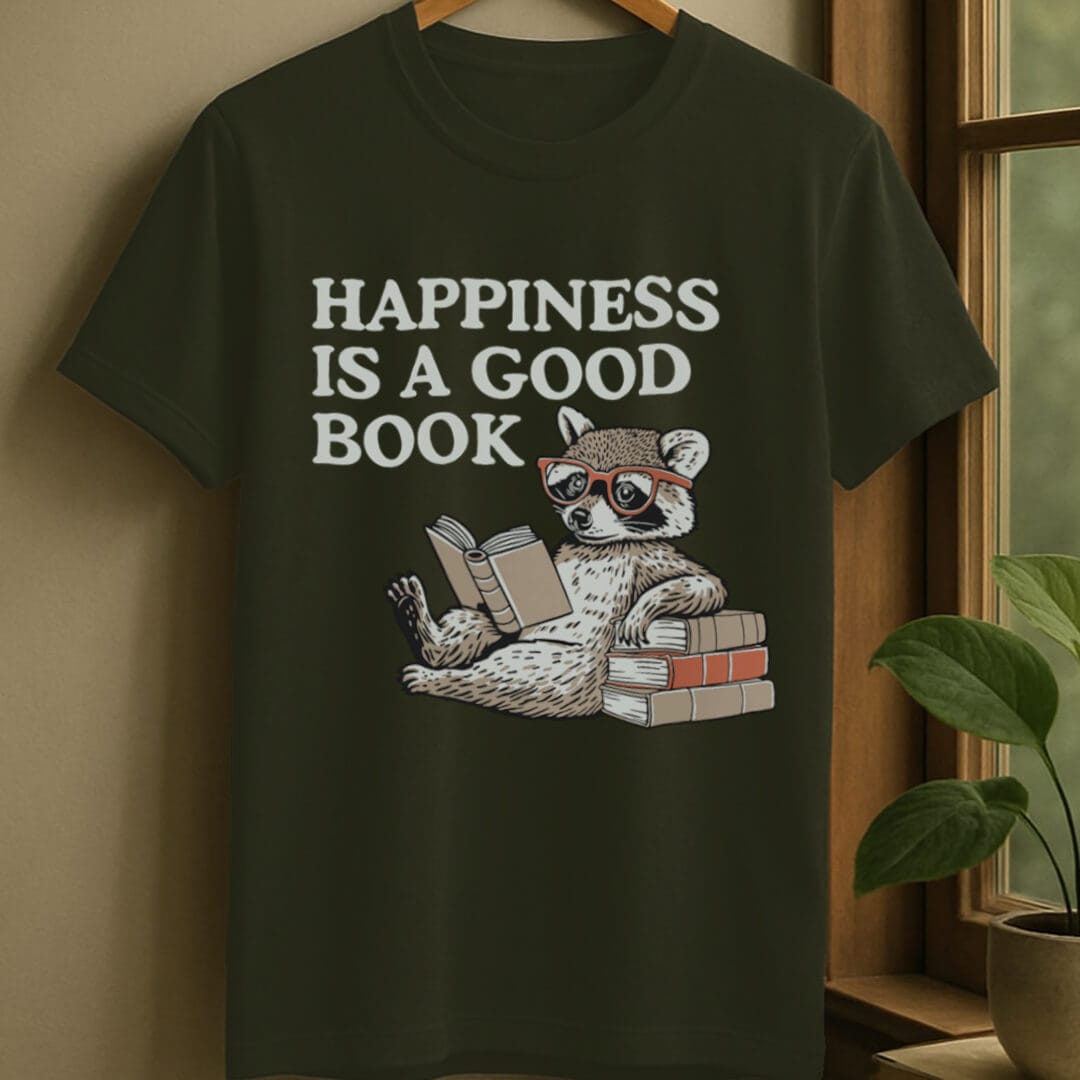 Military Green / S A good book t-shirt