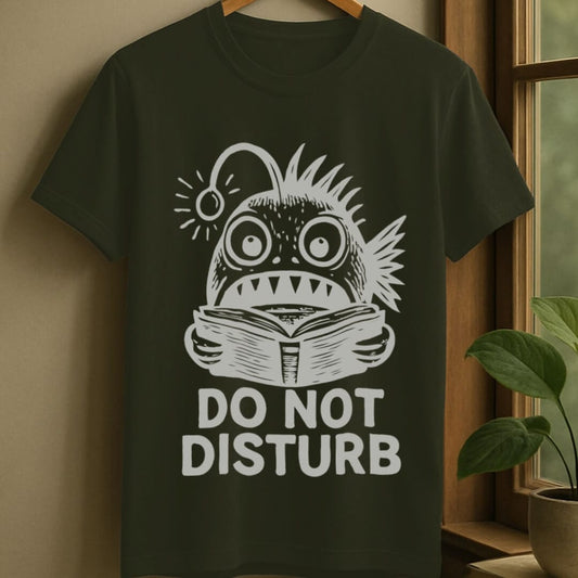 Military Green / S Anglerfish reading t-shirt