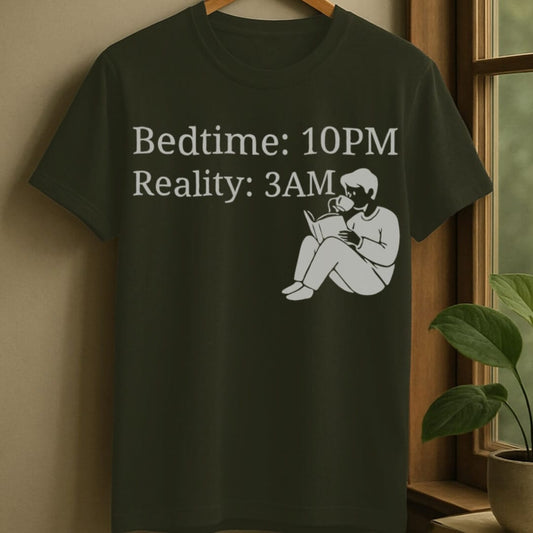 Military Green / S Bedtime versus reality t-shirt