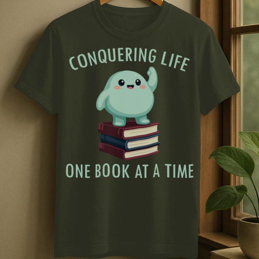 Military Green / S Book conquerer t-shirt