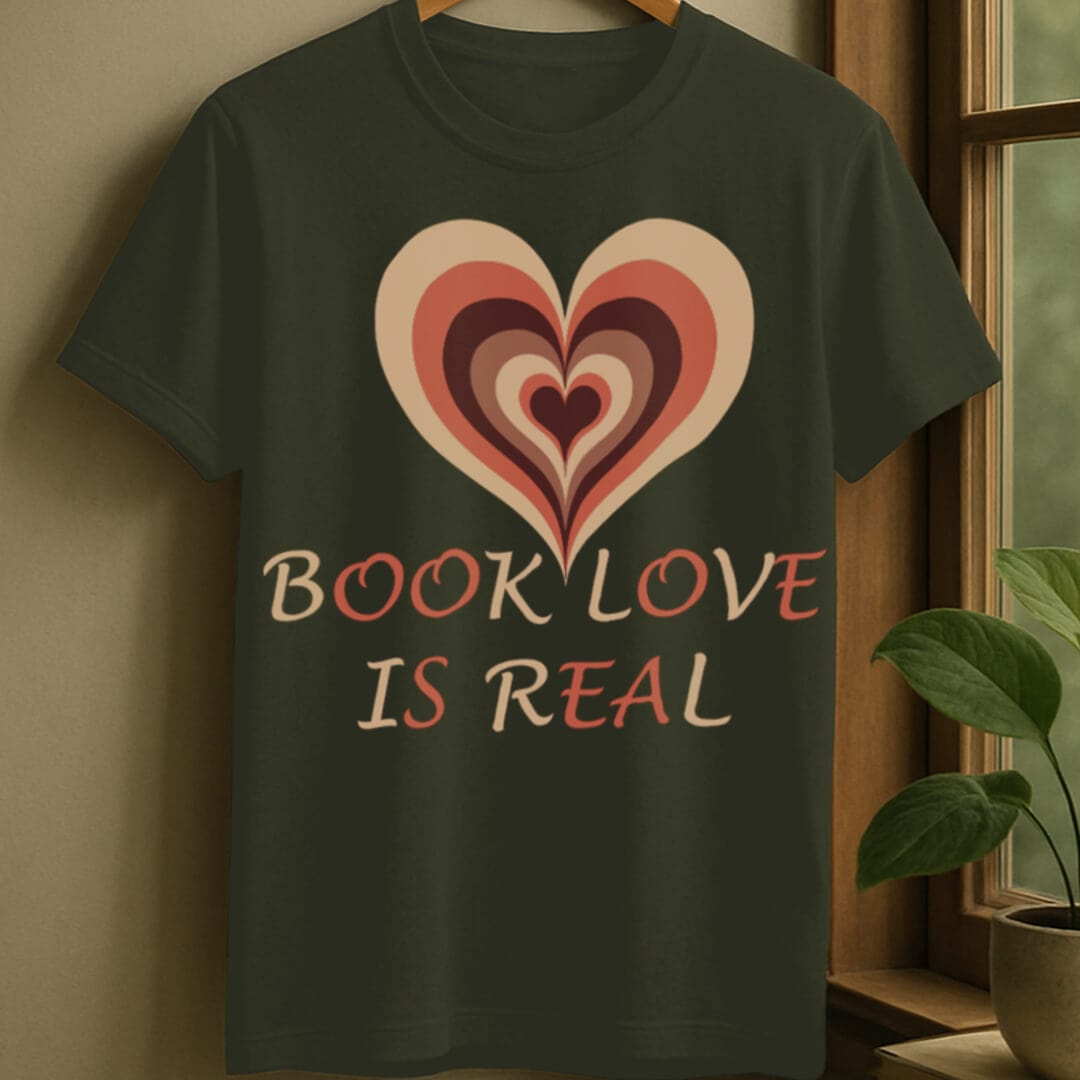 Military Green / S Book love is real t-shirt