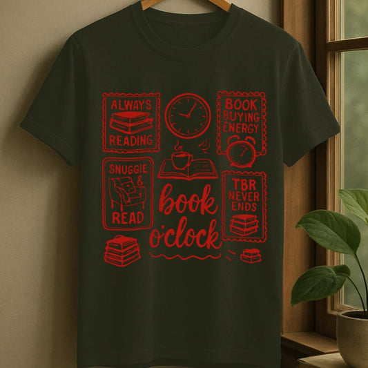 Military Green / S Book o'clock t-shirt