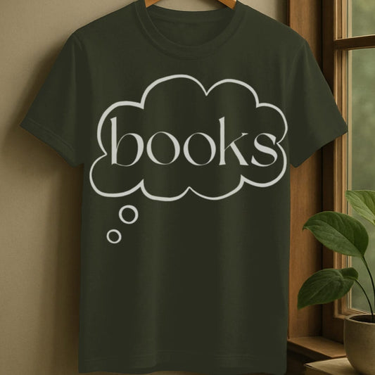 Military Green / S Book thought t-shirt