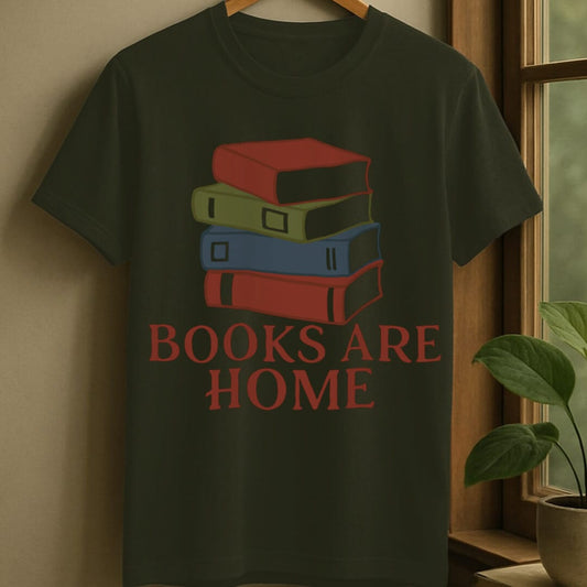 Military Green / S Books are home t-shirt