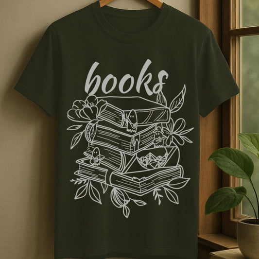 Military Green / S Books t-shirt