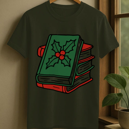 Military Green / S Christmas books t-shirt