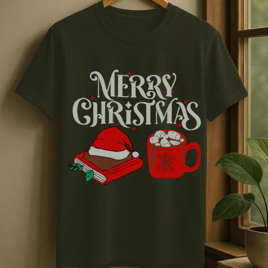 Military Green / S Christmas reads t-shirt