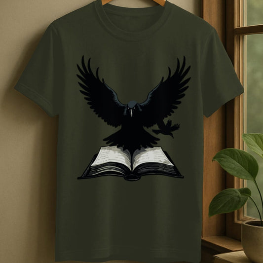 Military Green / S Dark book t-shirt