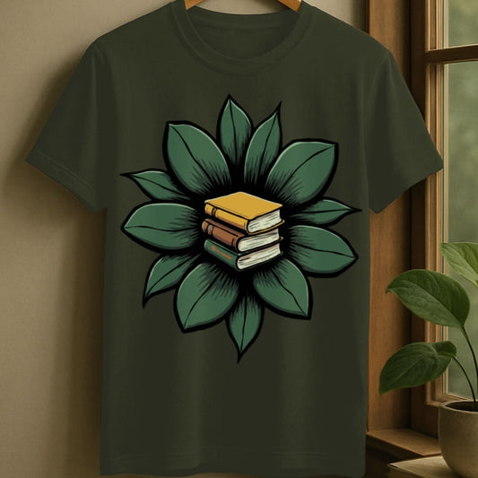 Military Green / S Floral fantasy t-shirt
