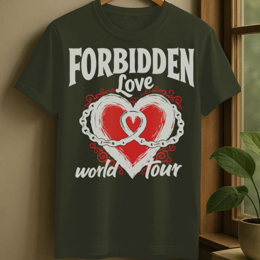 Military Green / S Forbidden love t-shirt