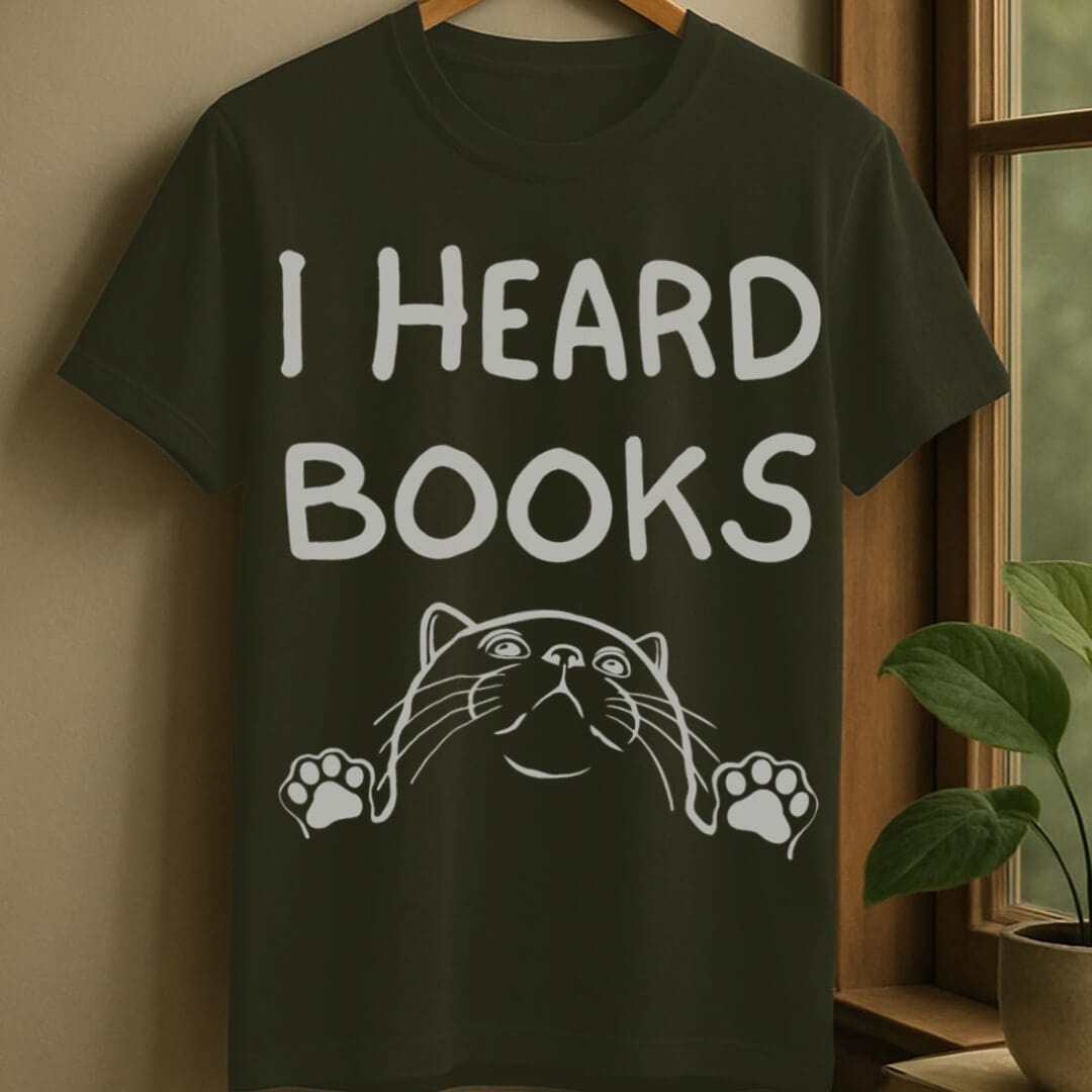 Military Green / S I heard books t-shirt