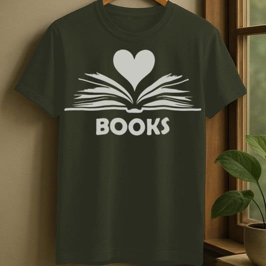 Military Green / S I love reading t-shirt