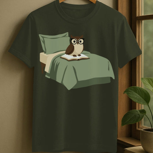 Military Green / S Night owl t-shirt