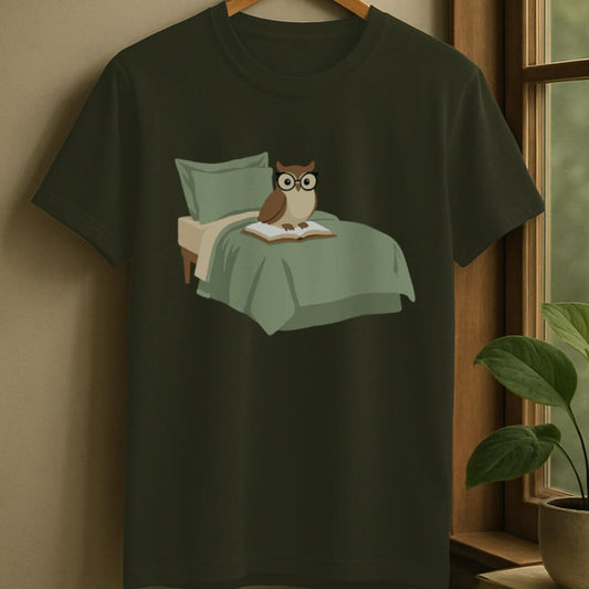 Military Green / S Night owl t-shirt