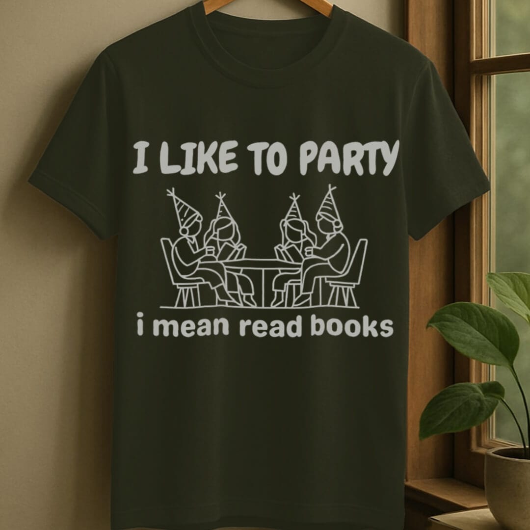 Military Green / S Party of booklovers t-shirt