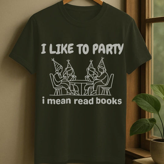 Military Green / S Party of booklovers t-shirt