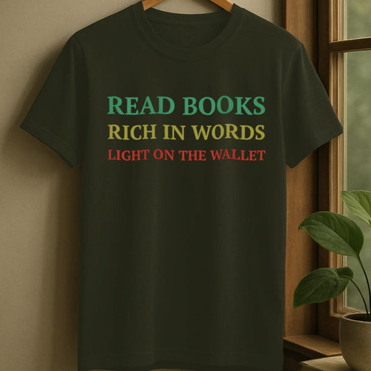 Military Green / S Read books t-shirt
