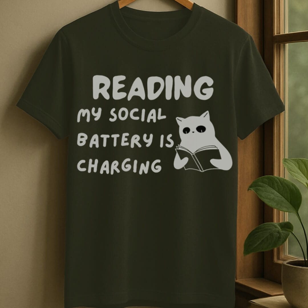 Military Green / S Reading to recharge t-shirt