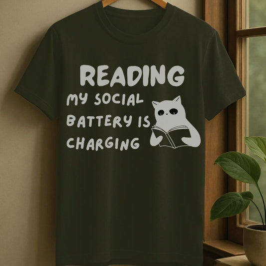Military Green / S Reading to recharge t-shirt