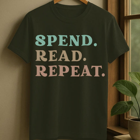 Military Green / S Spend read repeat t-shirt