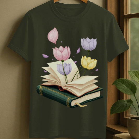 Military Green / S Vintage book t-shirt