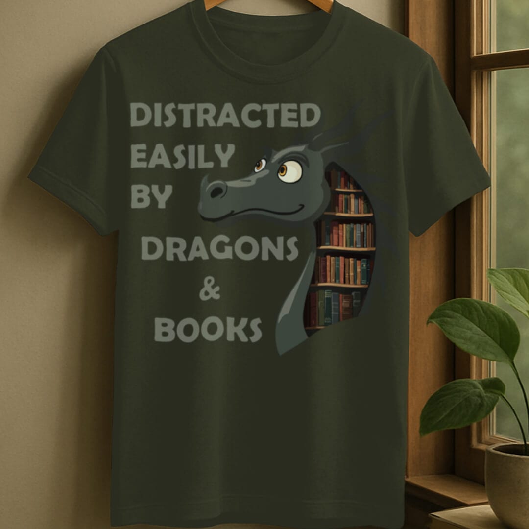 Military Green / S Whimsical dragon t-shirt