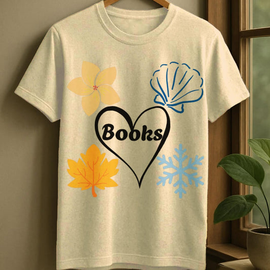 Natural / S All season books t-shirt